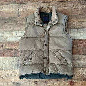 Vintage St. Johns Bay Outdoor Wear Puffer Vest Beige M